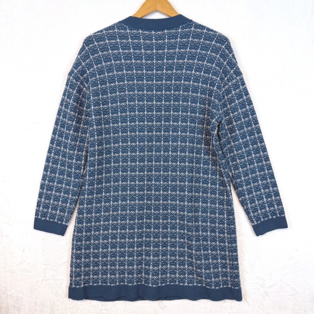 Talbots Pure Merino Wool Cardigan Classic Plaid Button Front M Old Money Capsule - Picture 3 of 7